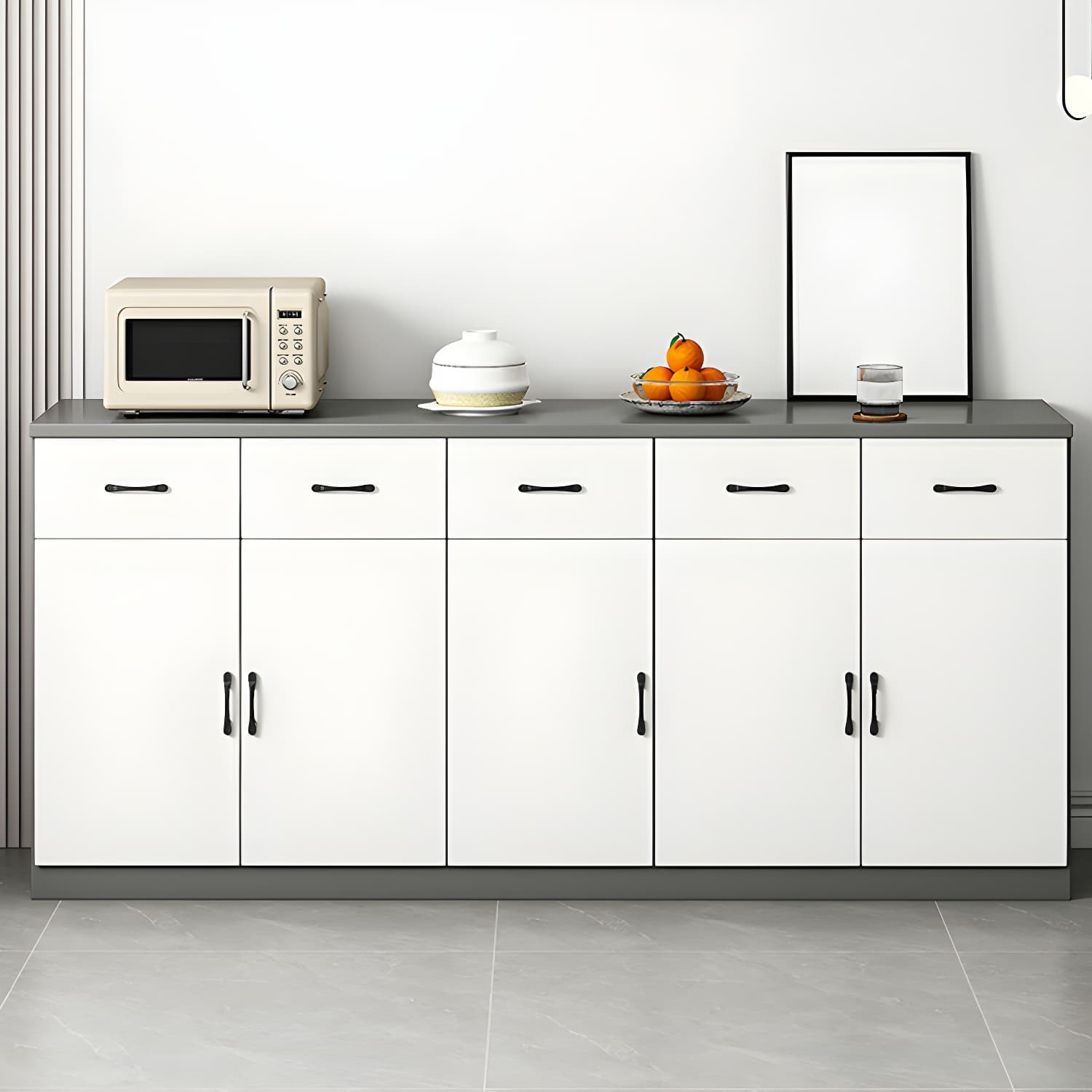 Modern Wood Sideboard Credenza with Drawers and Cabinets - Functional Storage Solution thumbnail 6