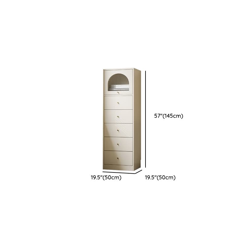 Chalk Trendy Composite Wood Semainier with Shelves, Hutch, and 6/5/4 Drawers in Vertical Orientation thumbnail 19