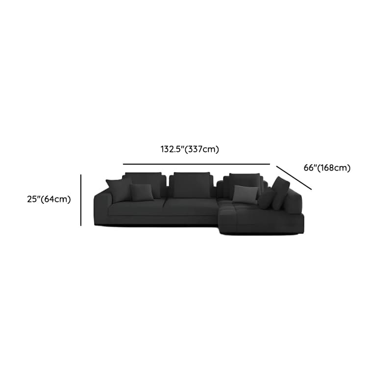 L-Shape Dark Upholstery Corner Sectional, Seats 5 with Button-tufted Design thumbnail 10