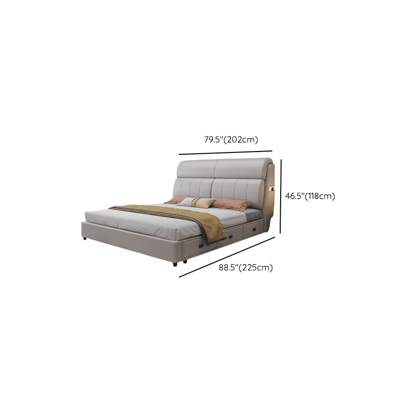 Light Gray Storage Included with 3 Storage Boxes Pine Wood Panel Headboard and Sponge Upholstery thumbnail 13