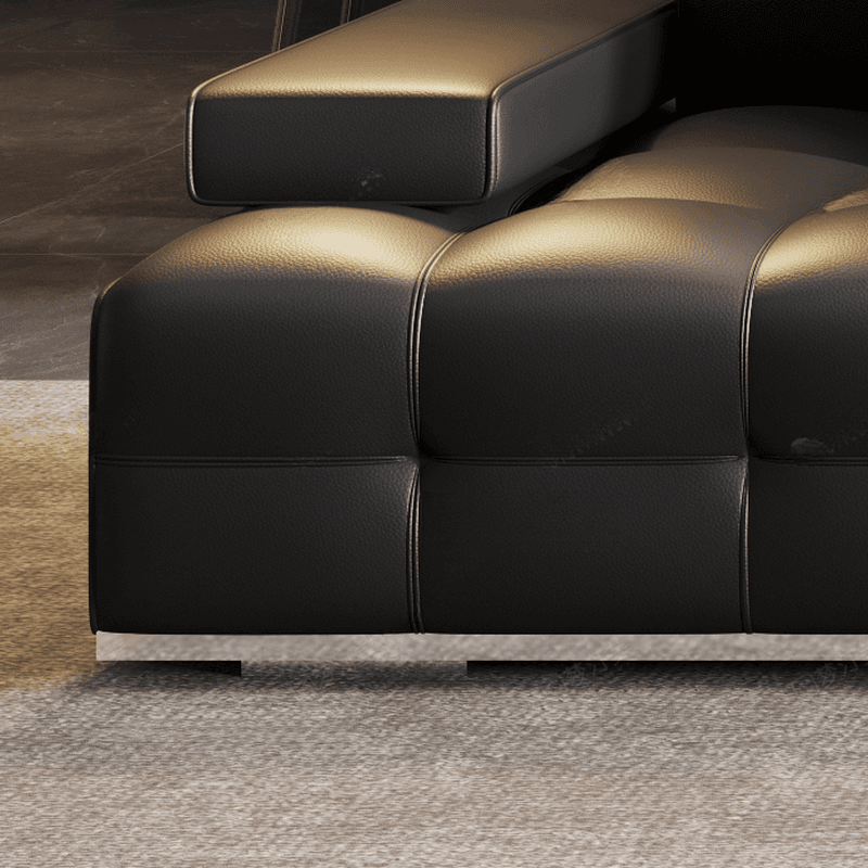 Versatile Black Sofa, Straight/L-Shape, 7-Seater, Horizontal/Right Hand Facing Orientation thumbnail 6
