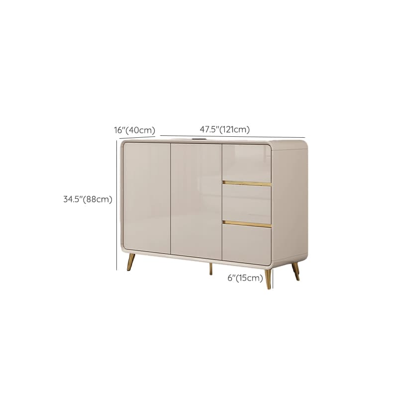 Elegant Wood Buffet with 3 Drawers and Cabinets for Kitchen Storage thumbnail 12