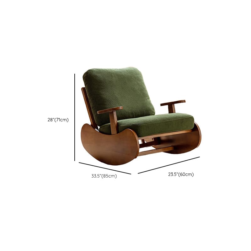 Black/Jade Green/Ivory Art Deco Upholstered Rocking Armchair with Recessed Arm thumbnail 16
