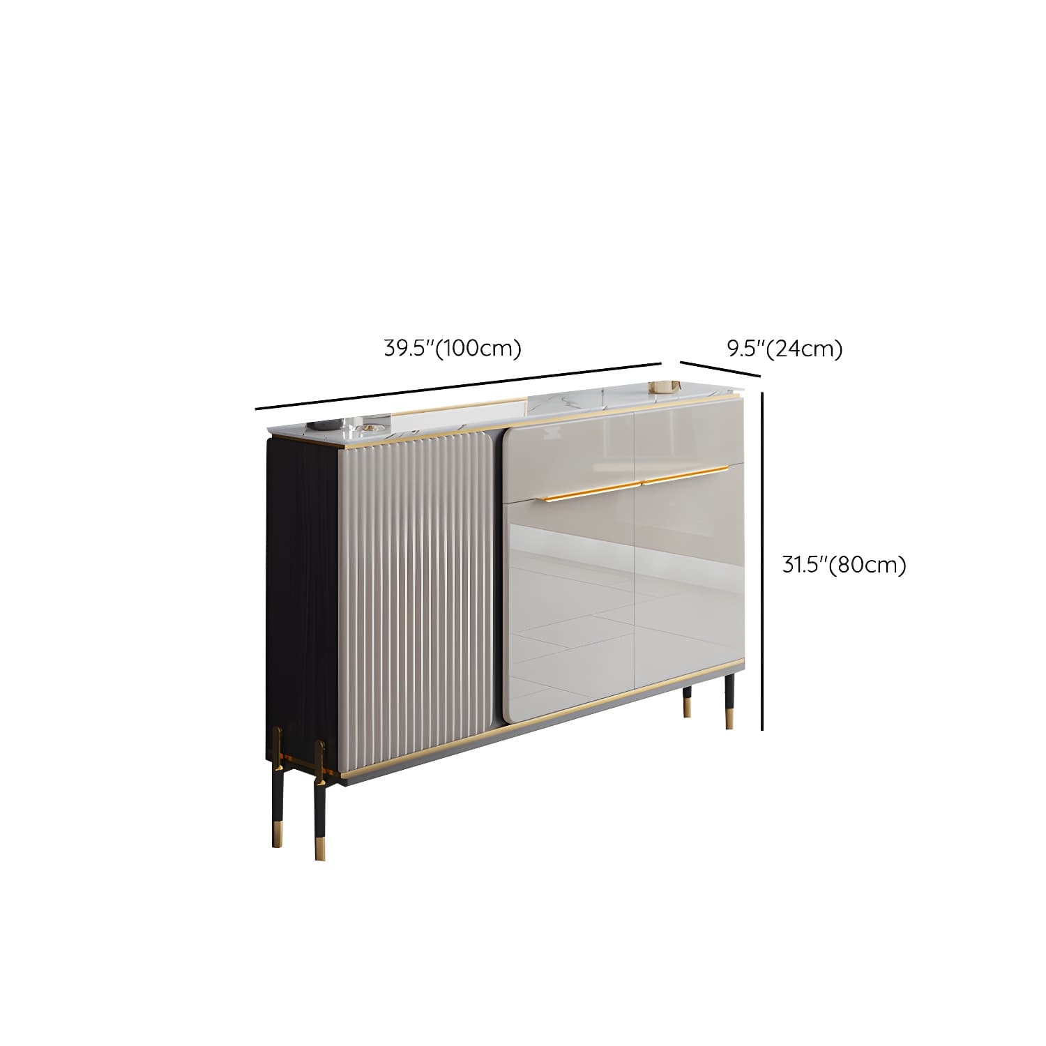 Stone Buffet Sideboard Glam Adjustable Shelves Buffet Credenza with Drawers and Cabinets thumbnail 20