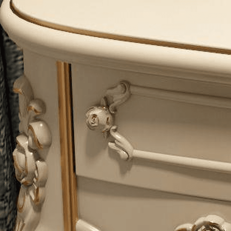 Standard/Small/Large Retro Cream Timber Vanity Set with Chair & Standing Mirror thumbnail 3