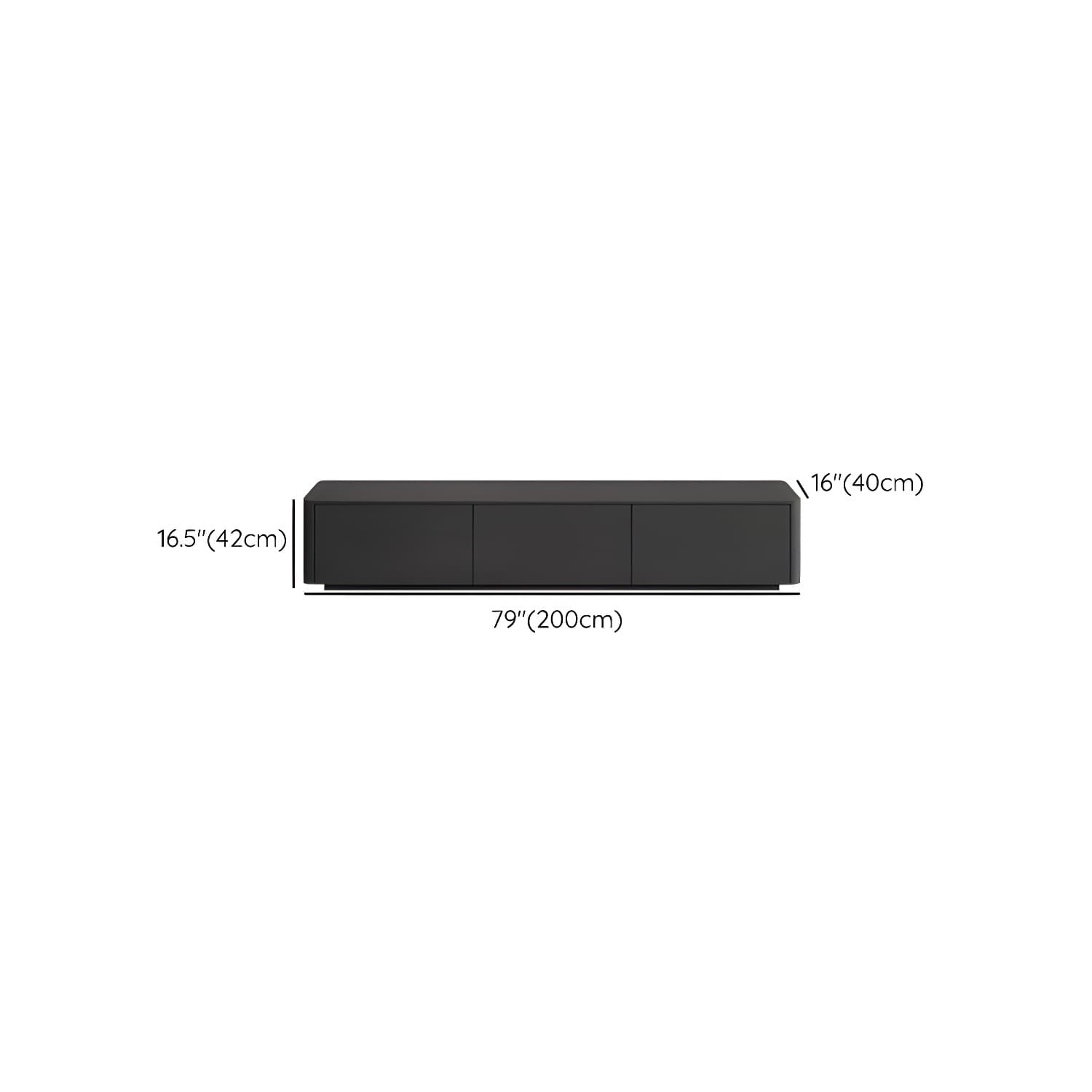 Modern Black TV Console Engineered Wood Cable Management Media Console thumbnail 14