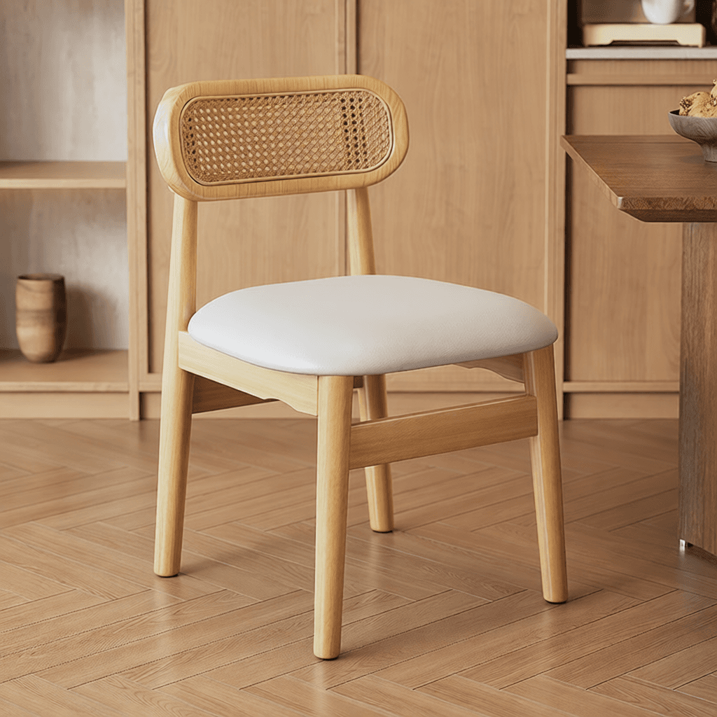 Simple Drawing Room Side Chair with Exposed Back, Upholstered Seat, and Wooden Legs thumbnail 15