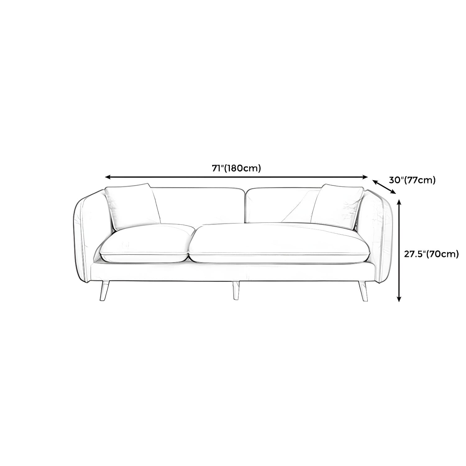 Modern Linen Tuxedo Arm Standard Sofa with Bolster Pillows for Living Room thumbnail 22