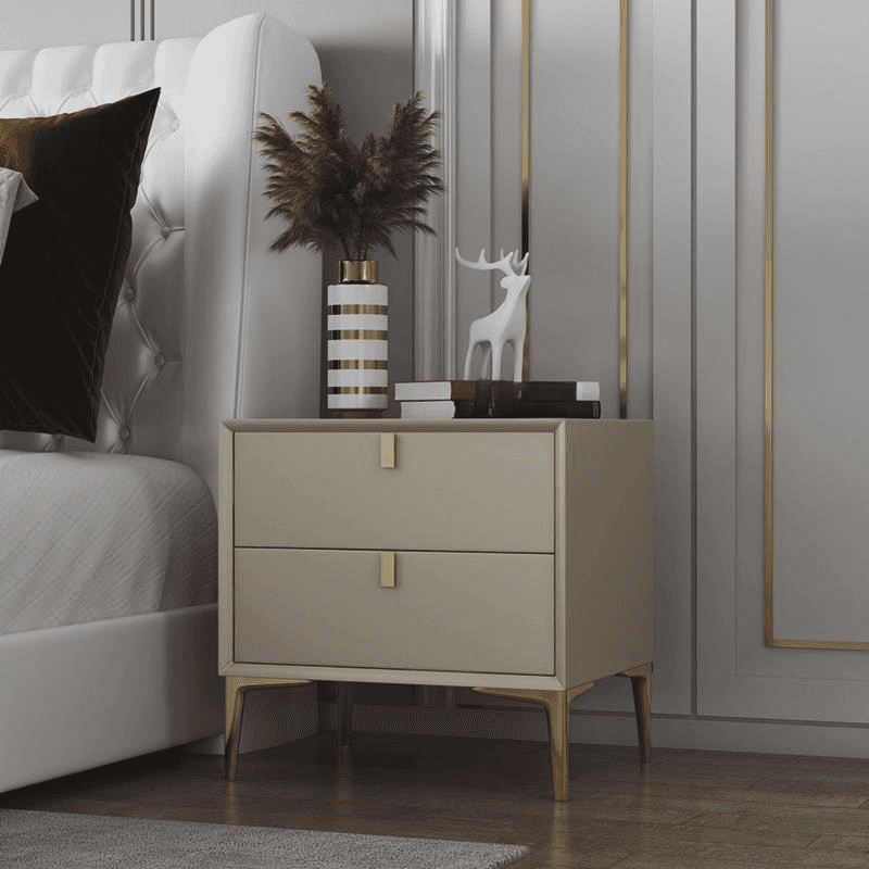 Modern Lumber Nightstand With Drawer Storage & Leg, 3 Drawers/2 Drawers thumbnail 4