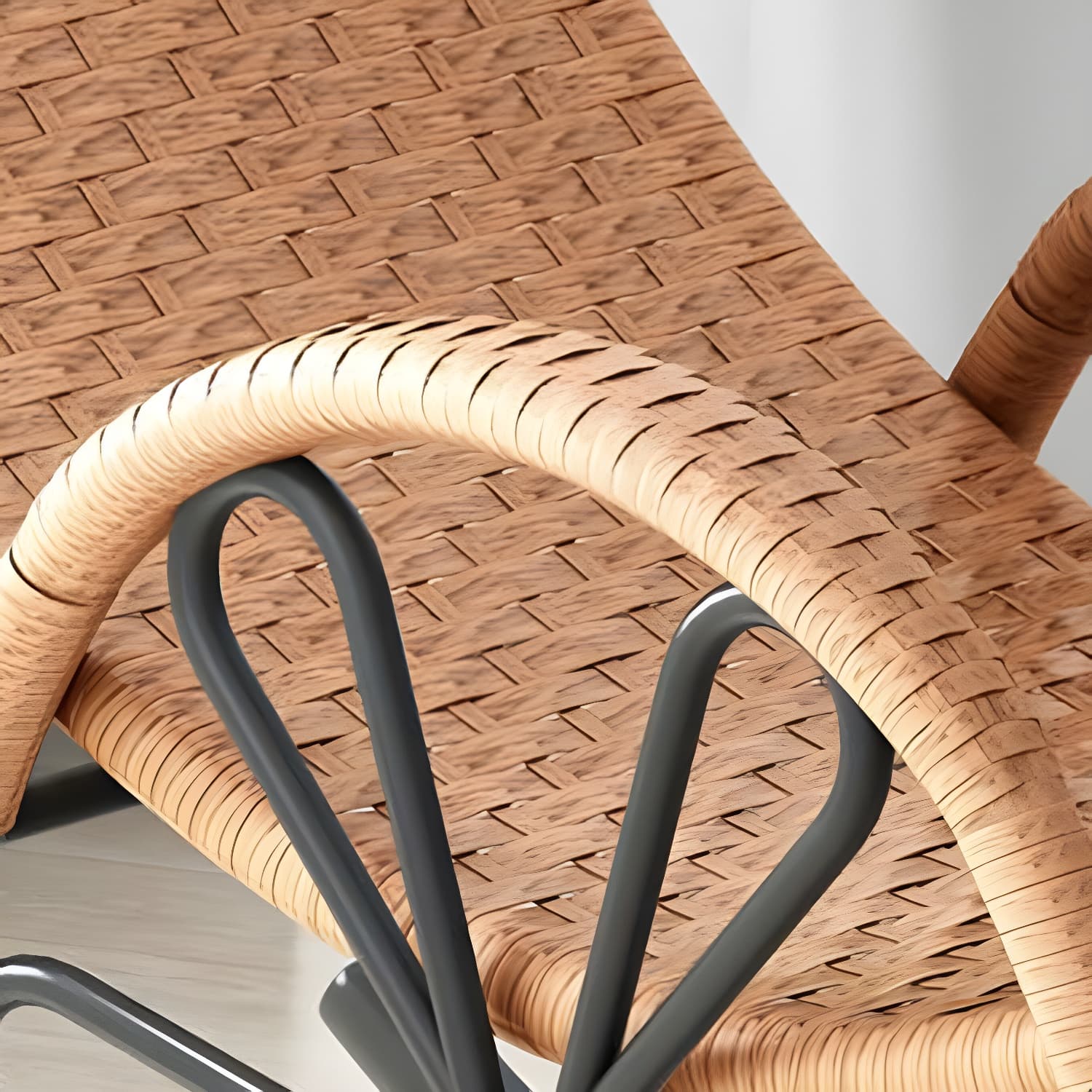 Modern Rattan Rocking Chair Woven Rope Rocker Chair for Drawing Room thumbnail 12