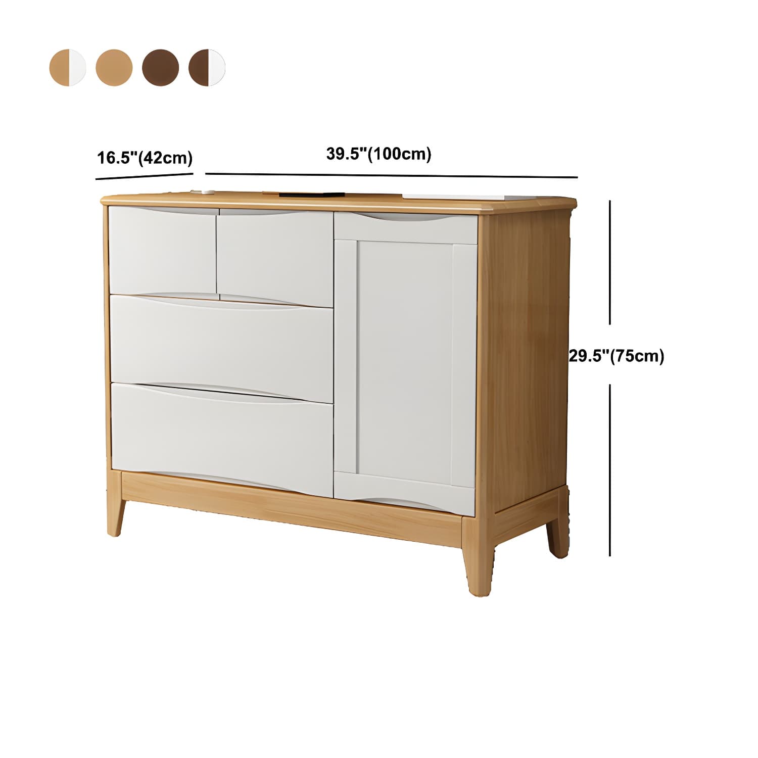 29.5"Tall 4 - Drawer Accent Cabinet, Wooden Rectangle Cabinet thumbnail 16