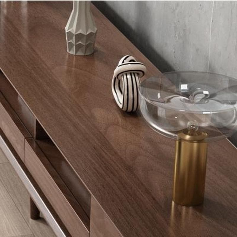 4-Drawer Modern Wood TV Stand with Open Storage and Cable Management thumbnail 10