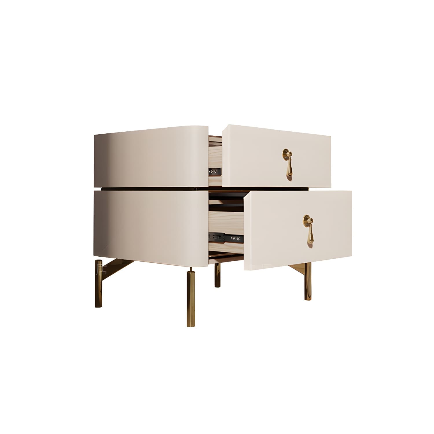 Glam 2-Drawer Nightstand Glass Top 19 Inch H Legs Included Night Table thumbnail 11