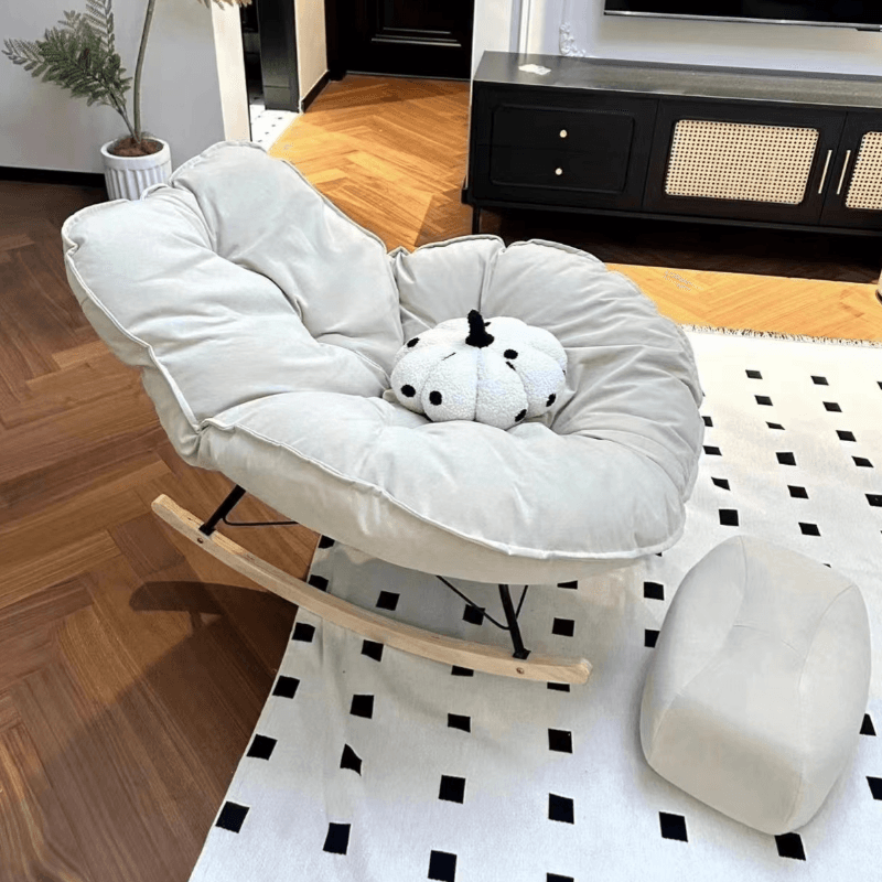 Chalk Simple 2 Piece Set Rocking Chair with Ottoman, Scratch-tolerant and Padded Upholstery thumbnail 10
