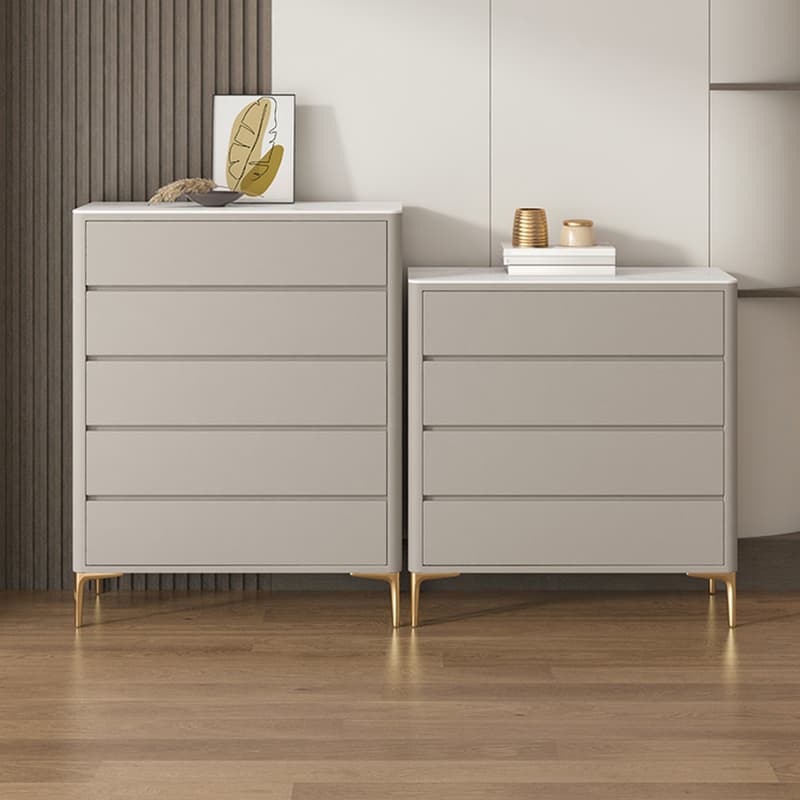 Glam Style Solid Wood Storage Chest with Stone Top and Soft-Close Drawers thumbnail 10