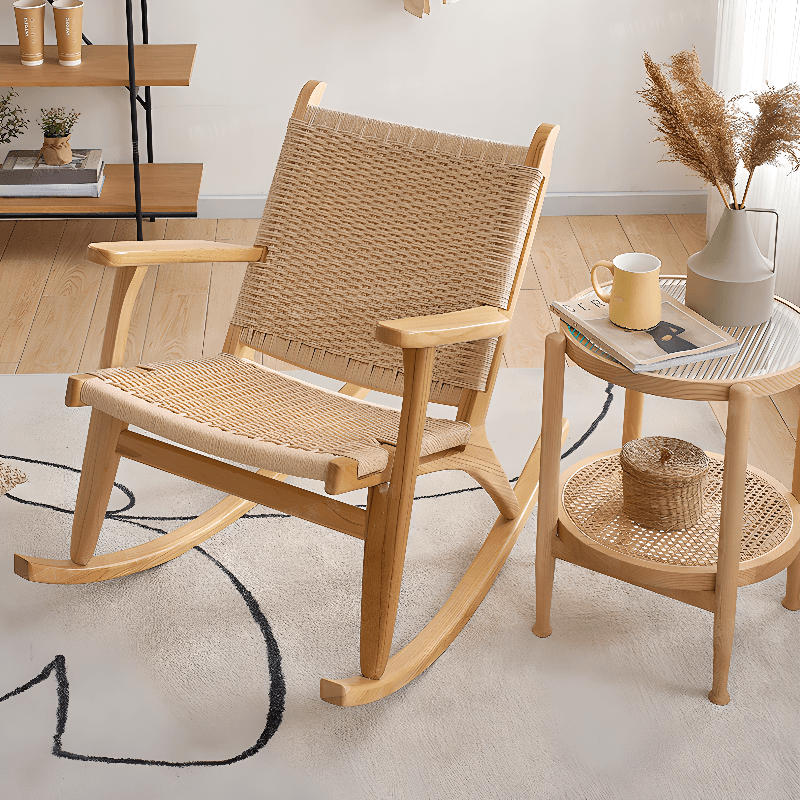 Wood Front Porch Rocking Chairs with Rear Back, Stationary thumbnail 6
