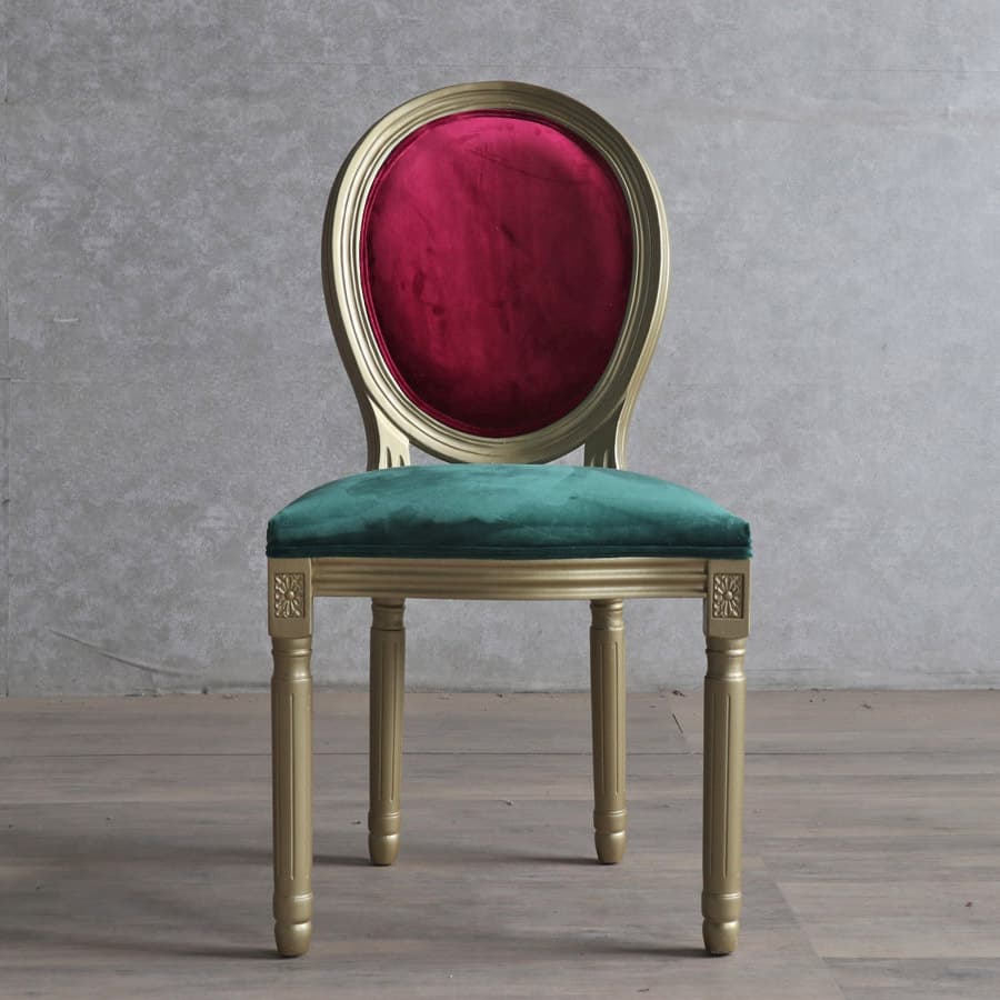 Golden Legged King Louis Back Armless Chair for Dining Room, Outlined Frame with Foot Pads, Steady and Stable thumbnail 14