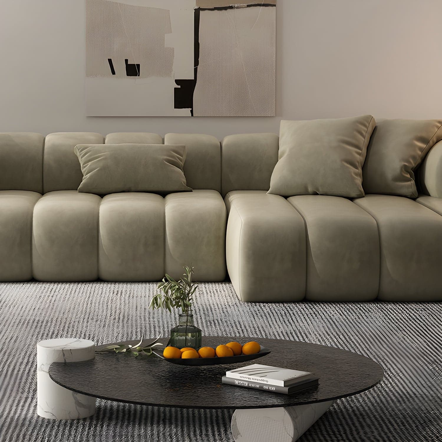 Scandinavian Green Sofa with Tuxedo Arm and Sewn Pillow Back thumbnail 14