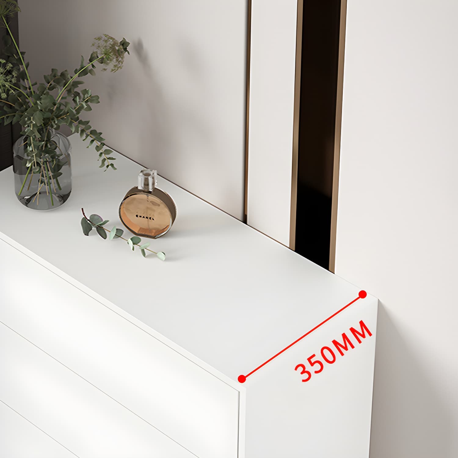 13.65-inch W Modern Storage Chest Dresser Manufactured Wood Storage Chest thumbnail 14