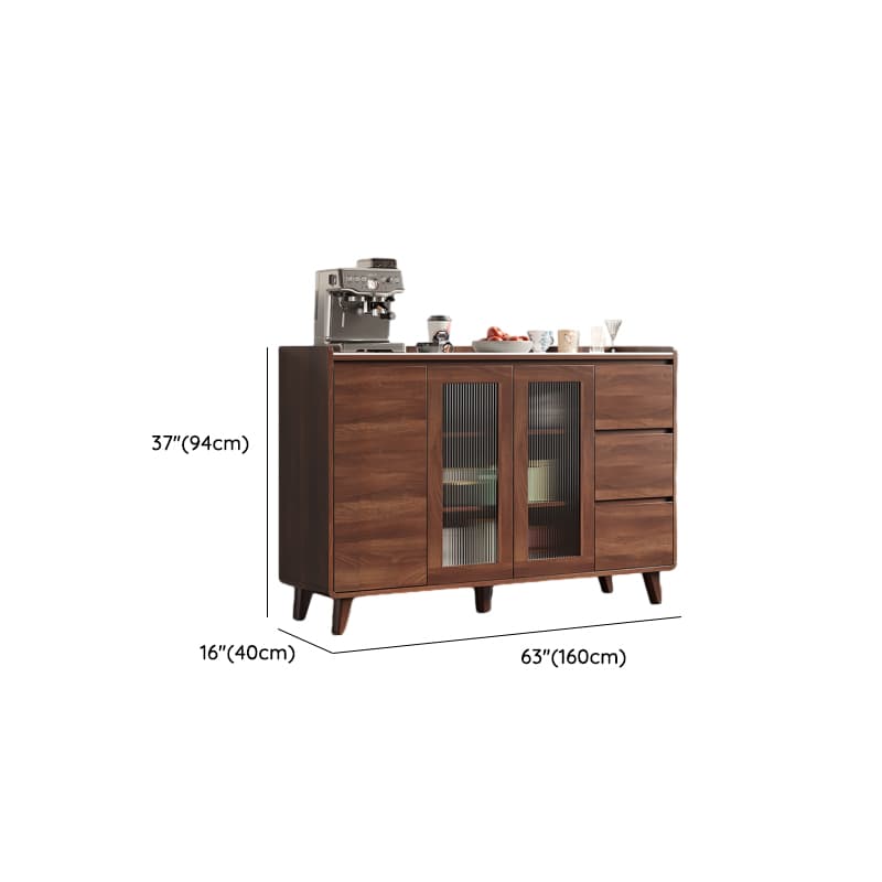 3 Drawers & 2 Doors/3 Doors/4 Doors Standard/Narrow Sintered Stone Sideboard with Drawers & Adaptable Shelf, Cocoa thumbnail 15