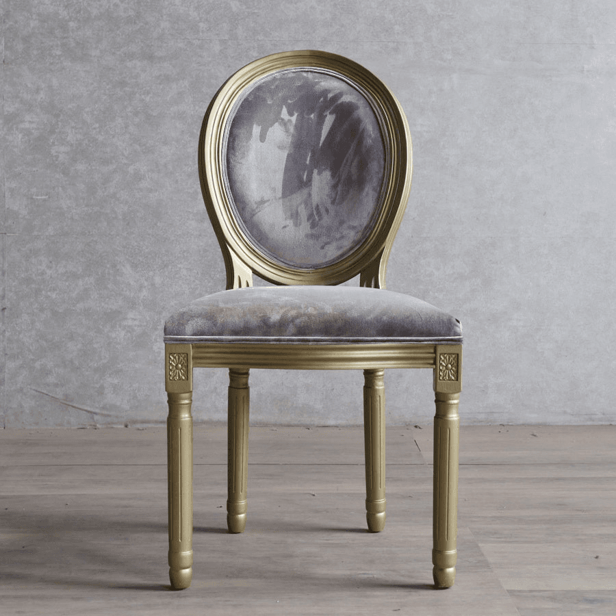 Golden Legged King Louis Back Armless Chair for Dining Room, Outlined Frame with Foot Pads, Steady and Stable thumbnail 10