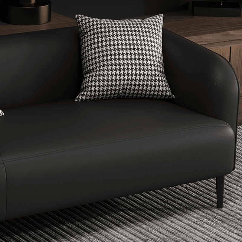 Drawing Room Standard Sofa in Pu Leather with Dark Gray/Sage/Amber Color and Armrest thumbnail 11