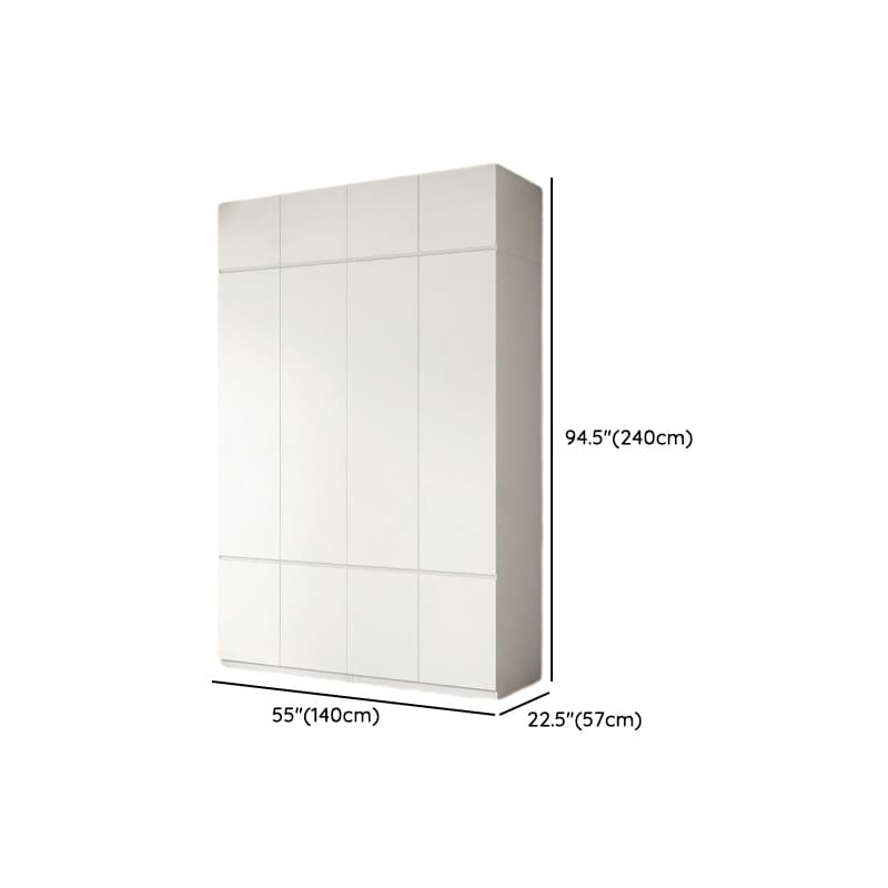 White Contemporary Alloy Cabinet Armoire with 3/6/9 Drawers, Flexible Shelf, and Hanging Rod thumbnail 26