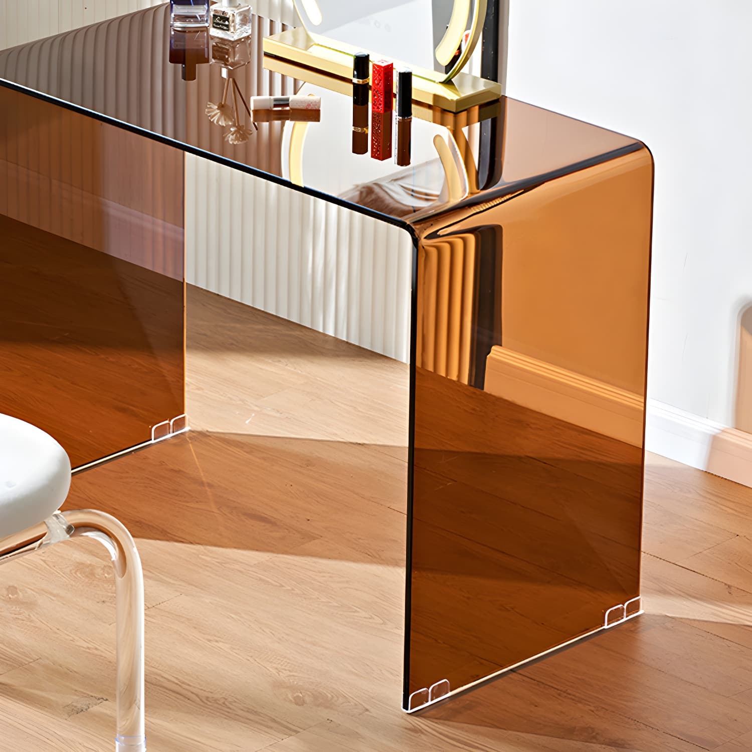 Contemporary Make-up Vanity Standing Glass Bedroom Makeup Vanity Set thumbnail 11