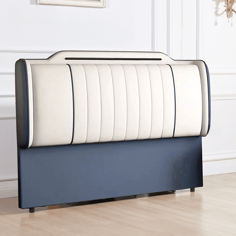 Art Deco Rectangular Wingback Timber Sponge headboard, With Legs, Size Full(54"W x 75"L), height Standard（36-55“） thumbnail 1