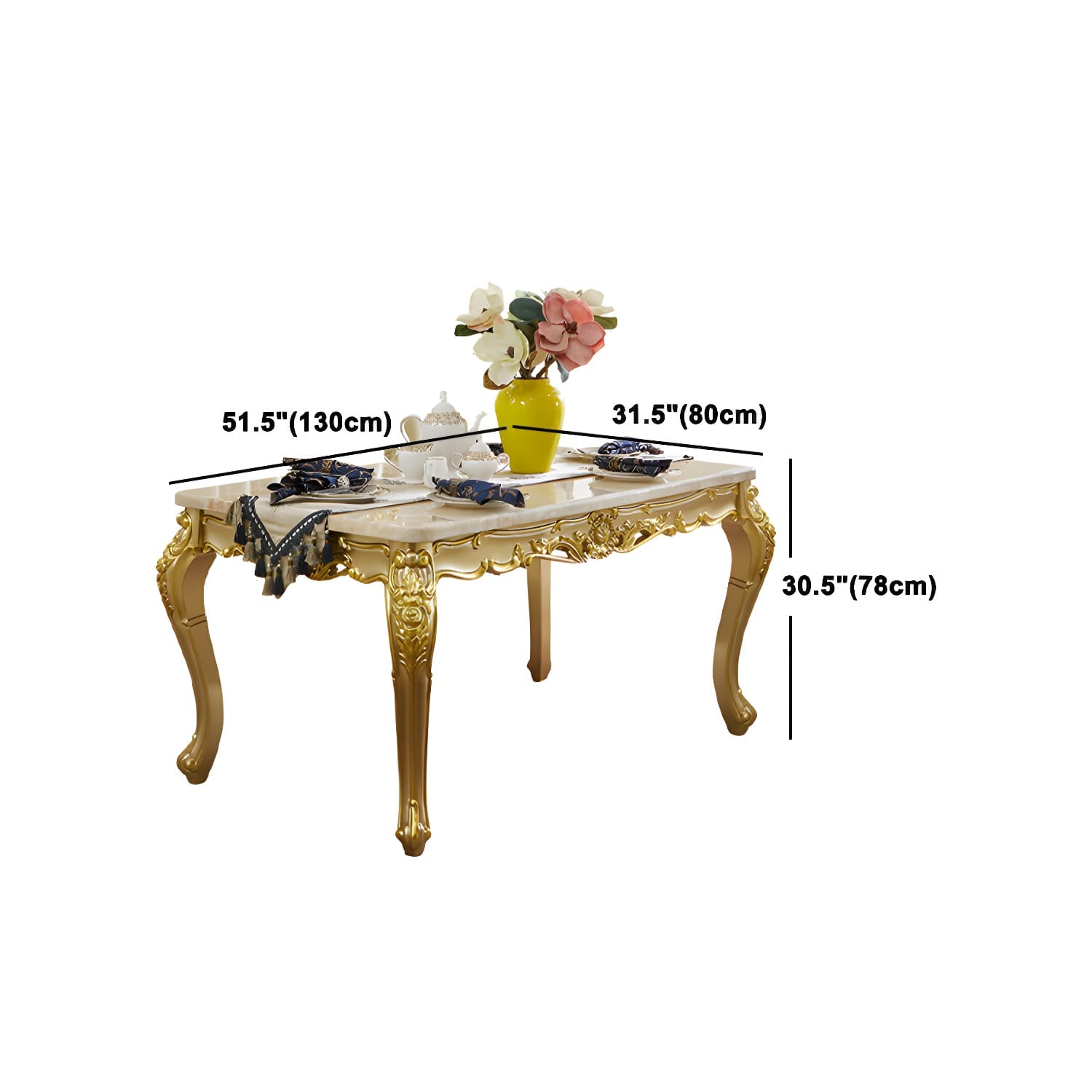 Victoria Rectangle Table Set 1/2/5/7 Pieces Dining Set for Home Use thumbnail 9