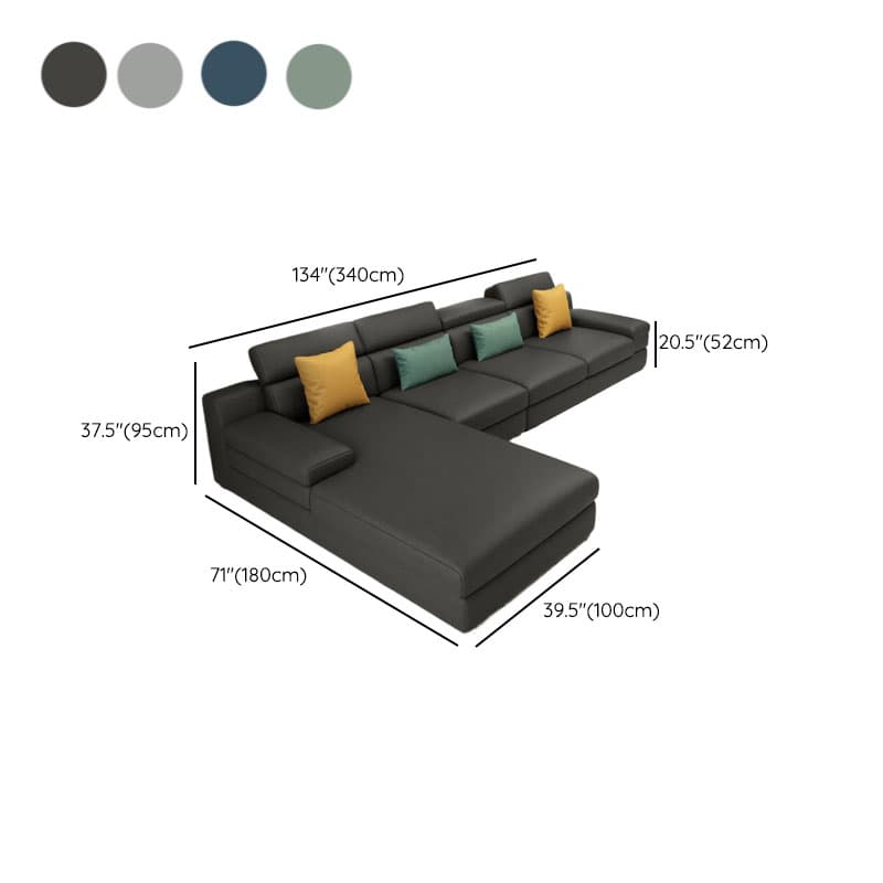 L-Shape Sofa Chaise with Left Hand Facing Orientation, Standard Foam Seat, Adjustable Headrest, and Concealed Support thumbnail 16