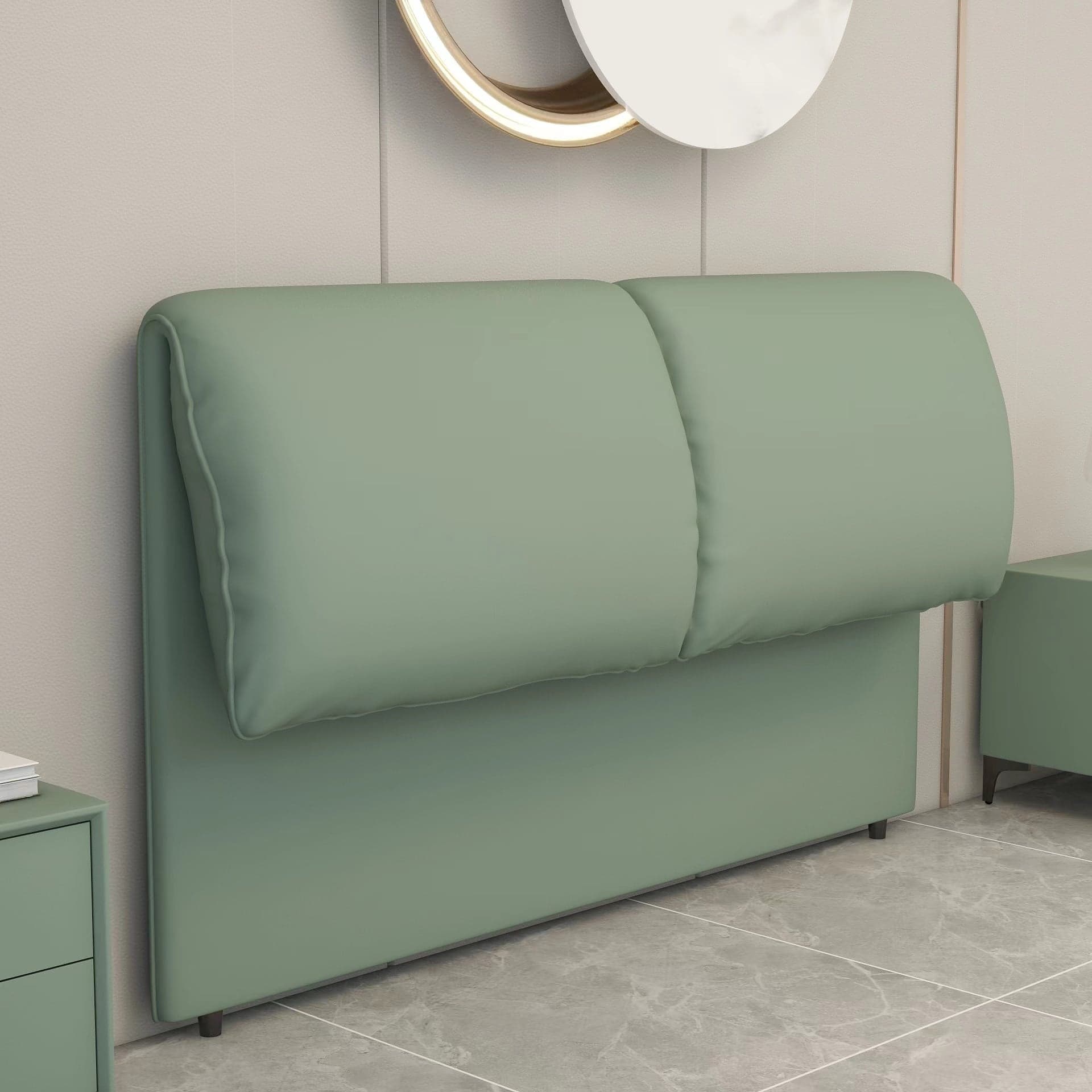 Simple Free-standing Standard King(76"W x 80"L)/Queen(60"W x 80"L)/Full(54"W x 75"L) Panel No Distressing With Legs in Wood/ Upholstery and Sponge thumbnail 3