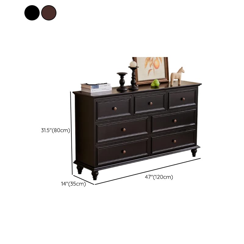Casual Natural Wood Console Dresser/Semainier with 5/7/9 Drawers in Horizontal/Vertical Orientation thumbnail 10