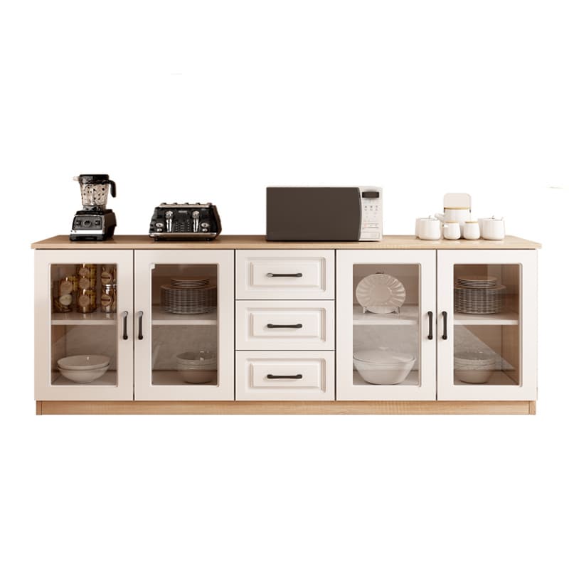 Modern Wood Buffet Cabinet with Glass Doors and Shelves - Full Assembly Needed thumbnail 8