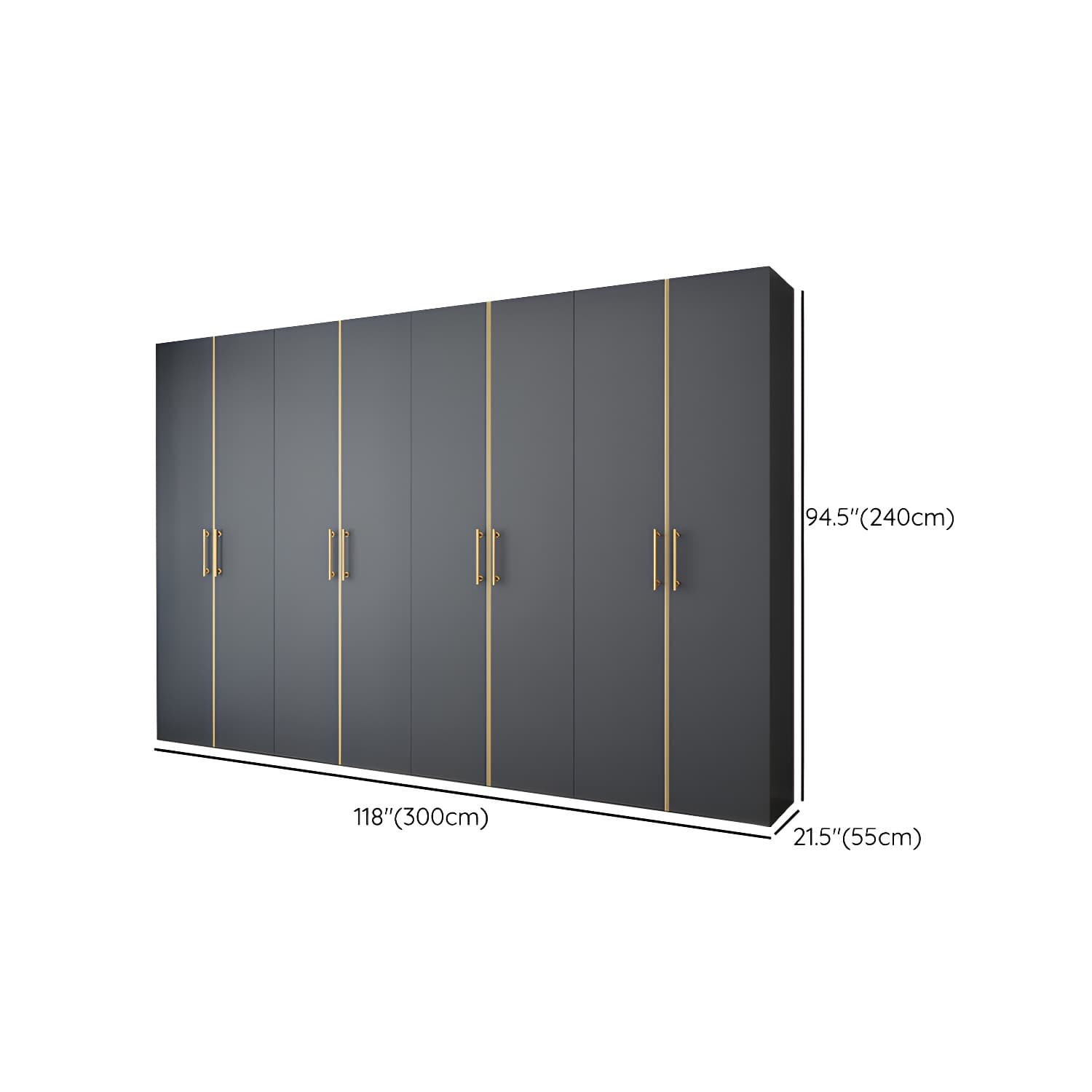 Modern Wardrobe Closet Grey Engineered Wood Wardrobe Cabinet thumbnail 24