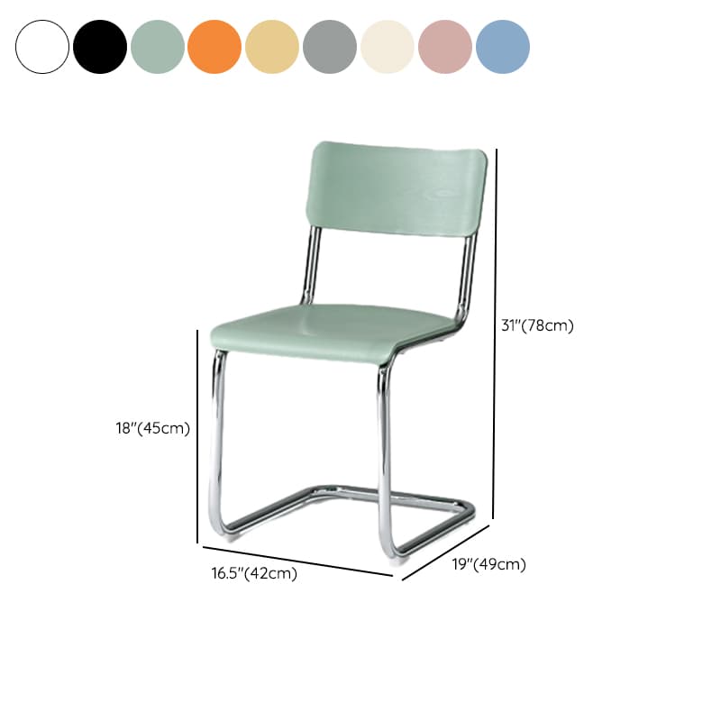 Modern Simple Style Ventilated Back Armless Chair with Metallic Alloy Legs thumbnail 17