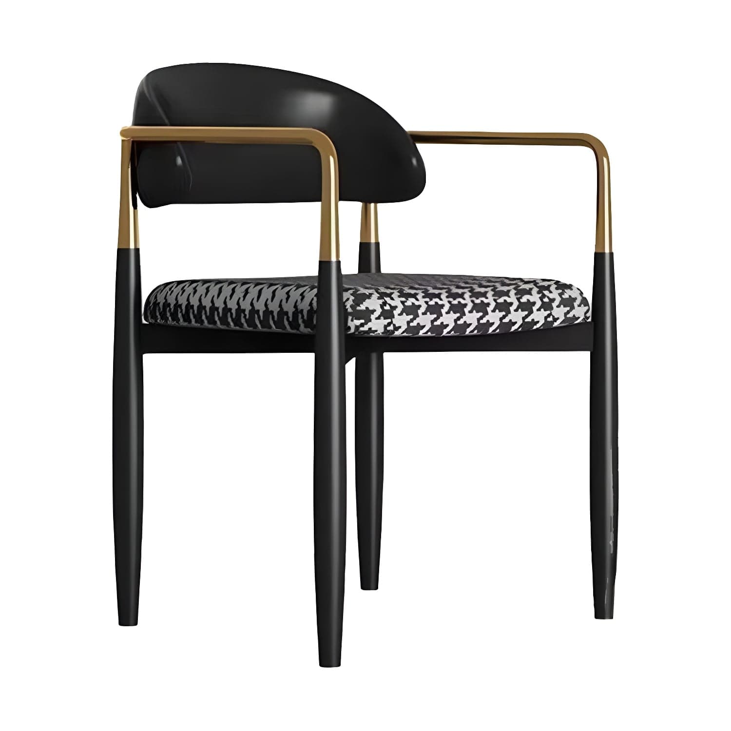 Upholstered Dining Chair Glam Style Open Back Dining Armchair for Indoor thumbnail 1