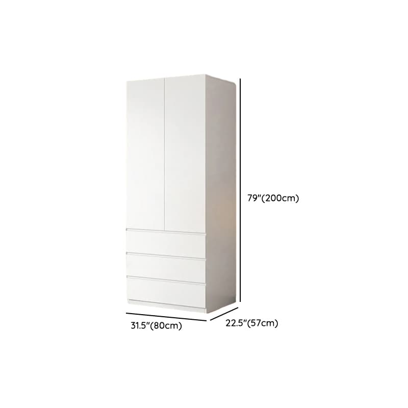 White Contemporary Alloy Cabinet Armoire with 3/6/9 Drawers, Flexible Shelf, and Hanging Rod thumbnail 7