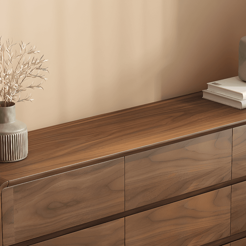 Cocoa Simplistic Natural Wood Double Dresser with 6/9/5 Drawers in Horizontal/Vertical Orientation thumbnail 3