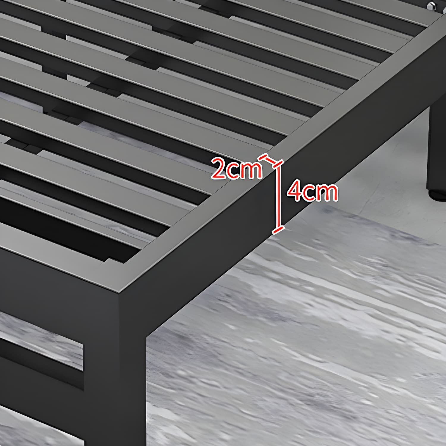 Modern Metal Bed Frame with Legs and Non-Upholstered Solid Color Design thumbnail 9