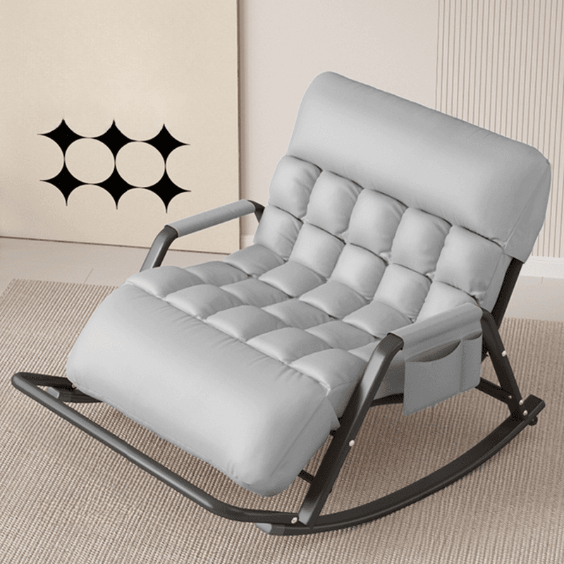 Black/Grey/Cerulean Simple Upholstered Rocking Seat for 2 with Padded Track Arm thumbnail 6