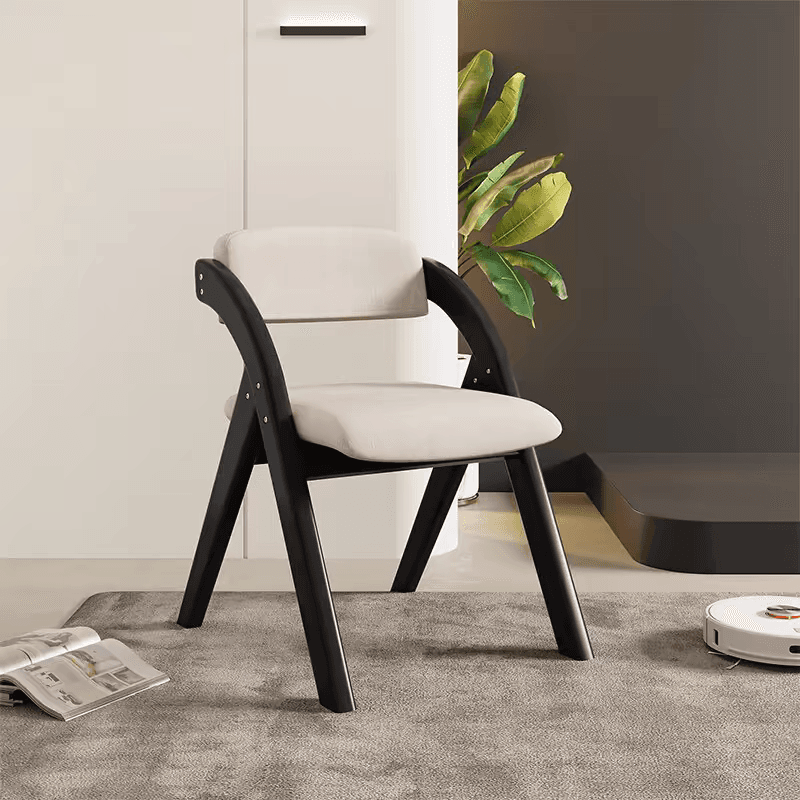 Casual Collapsible Side Chair with Midnight Black/Walnut/Wood Grain Rubberwood Legs and Upholstered Uncovered Back thumbnail 1