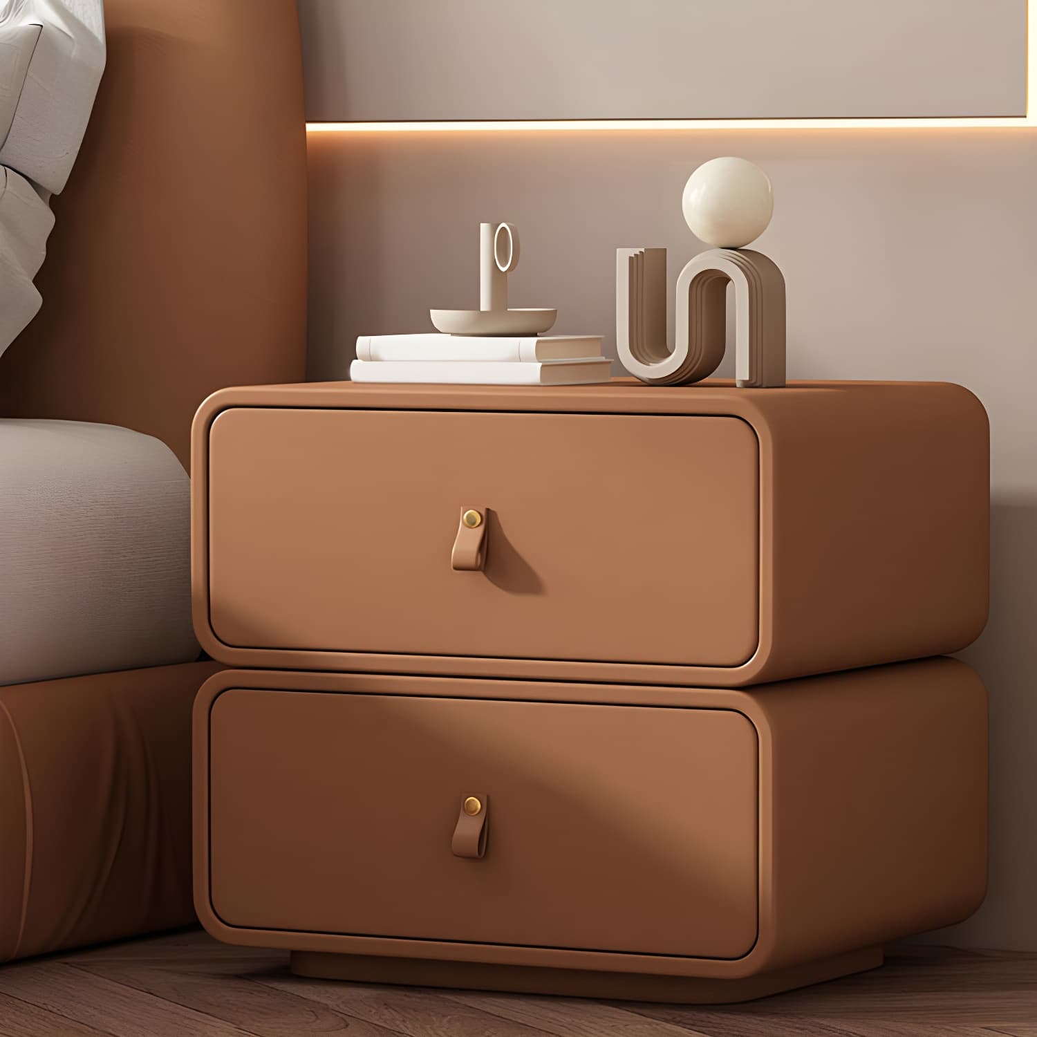 Modernism Bedside Desk Shape in Rectangular with Two-drawer for Bedroom thumbnail 12