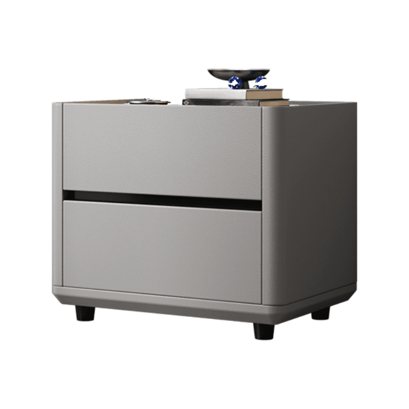 Organic Modern Nightstand With Drawer Organization Featuring 2 Drawers and Stone Countertop thumbnail 12