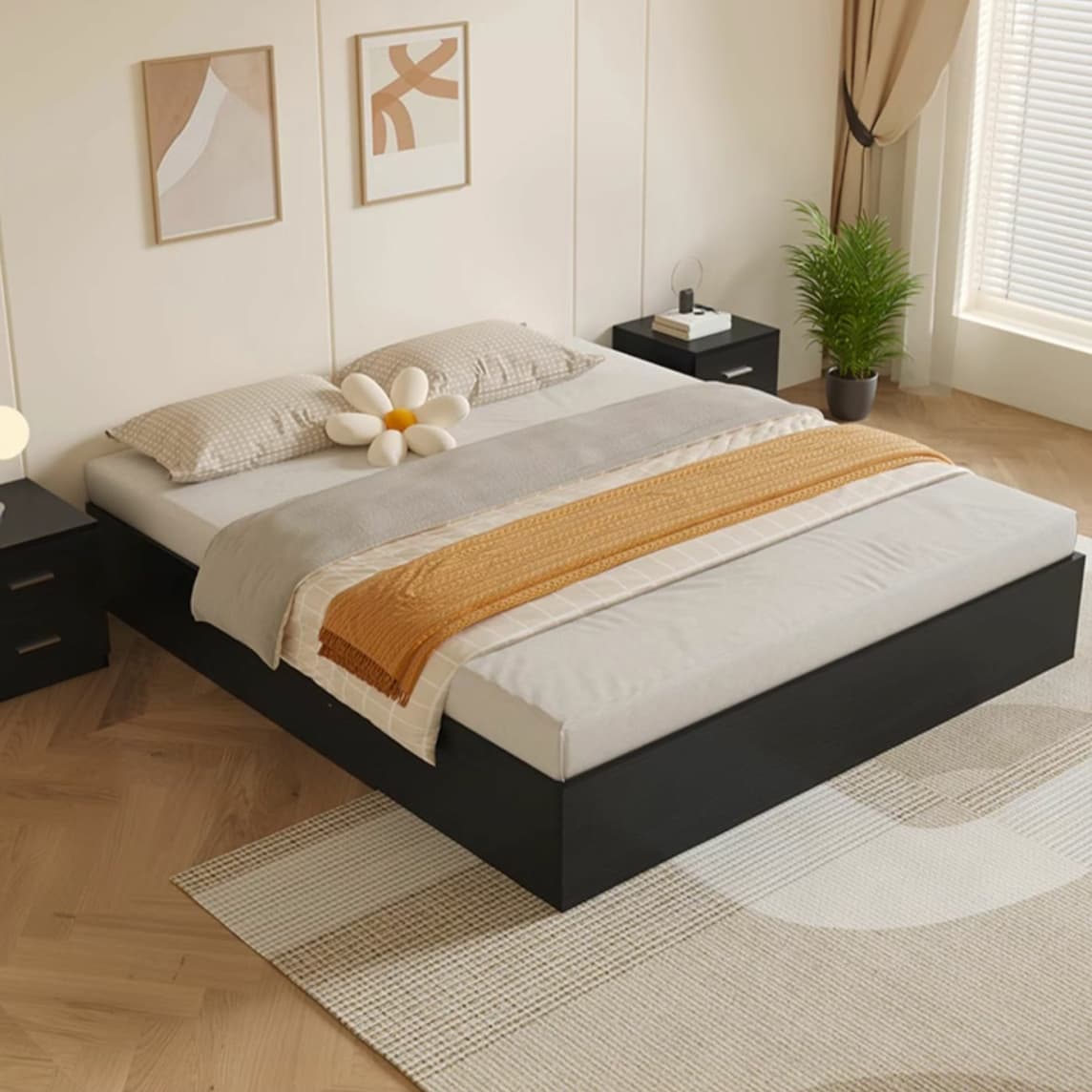 Modern Simple Style Bed Wood No Headboard for Living Room thumbnail 15