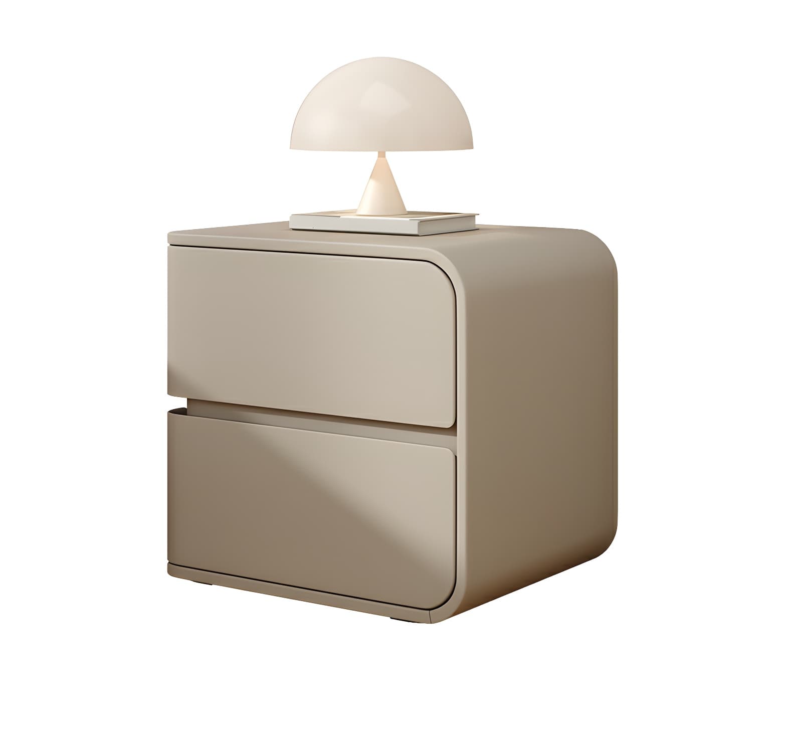 Rounded Corners Nightstands Solid Wood with Silent Buffer Guide Rail thumbnail 11