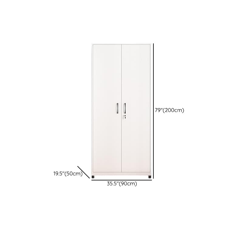 White Modish Steel Independent Armoire Cabinet with Adaptable Shelf, Soft Close Door, and Clothing Rod thumbnail 19