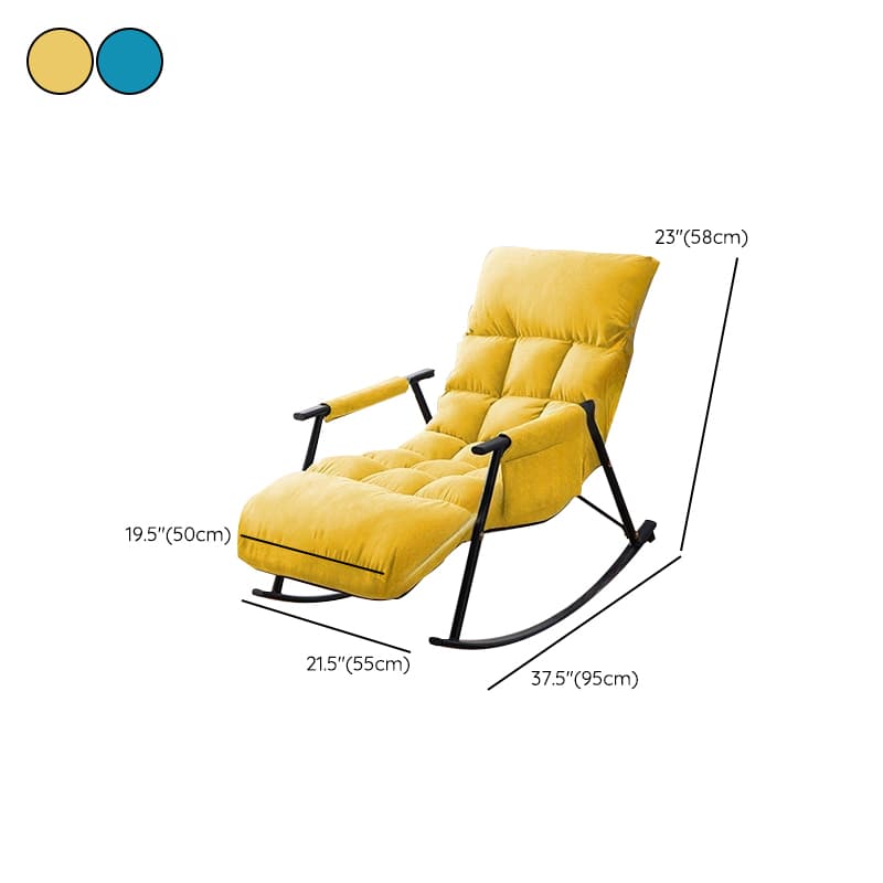 Modern Indoor Rocking Chair Upholstered, Tufted and Custom Fit with slipcover, Metal Legs thumbnail 17