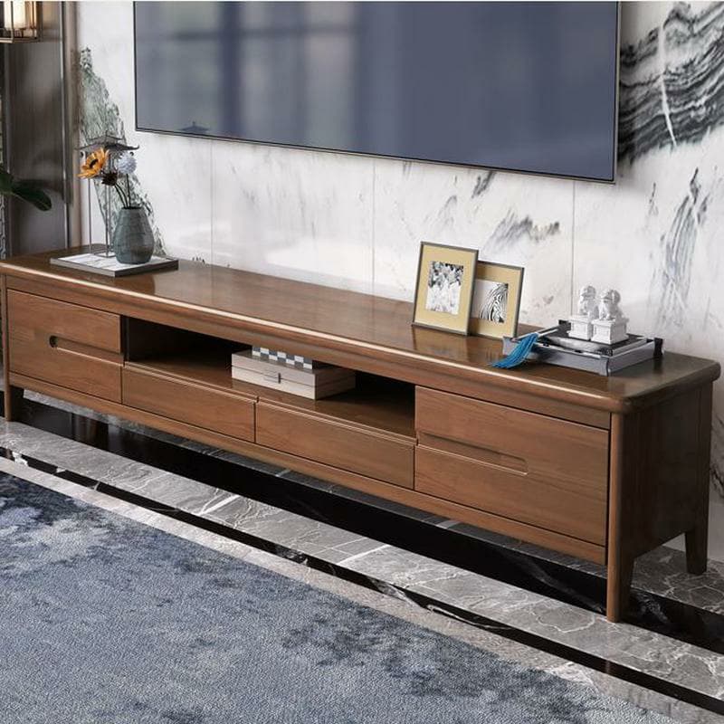 Scandinavian TV Stand with Low Height & Wood Material & 2 Drawers thumbnail 6