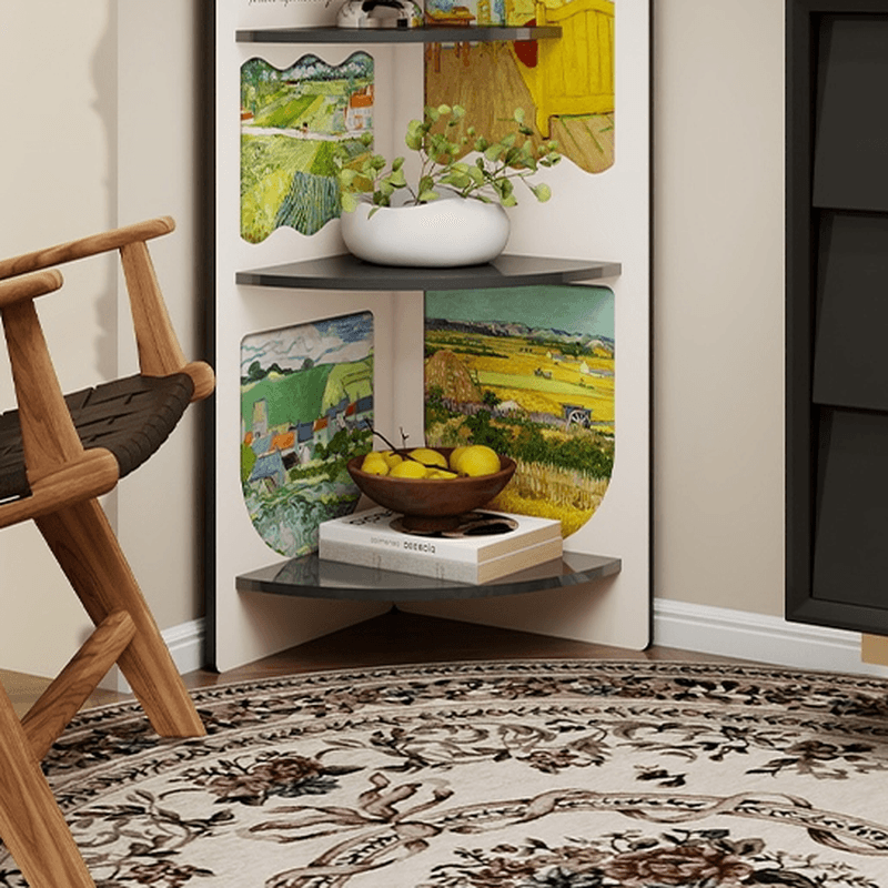 Modern Simple Style Nook Decorative Cabinet with 4 Exterior Shelves, Laminate Countertop in Midnight Black thumbnail 16